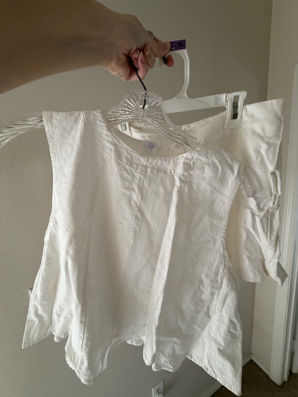 SHEIN White Linen-Blend Sleeveless Top and Pants Set
